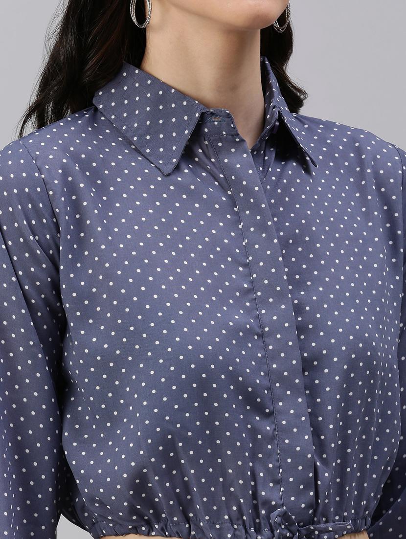 women's crop collared top - 18469845 - Standard Image - 4