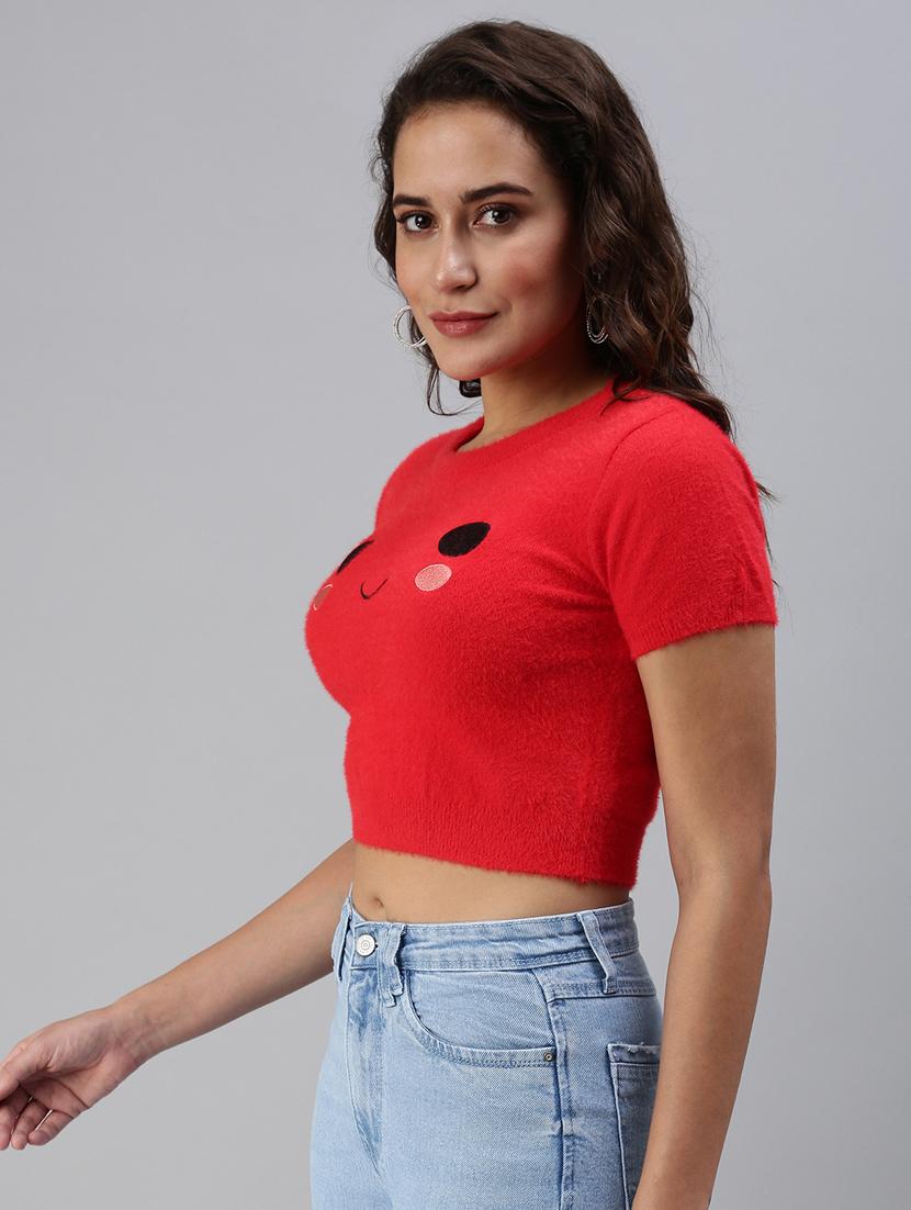 quirky printed crop top - 18469870 - Standard Image - 1