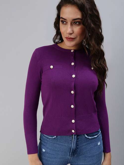 button embellished solid cardigan - 18469879 -  Standard Image - 0