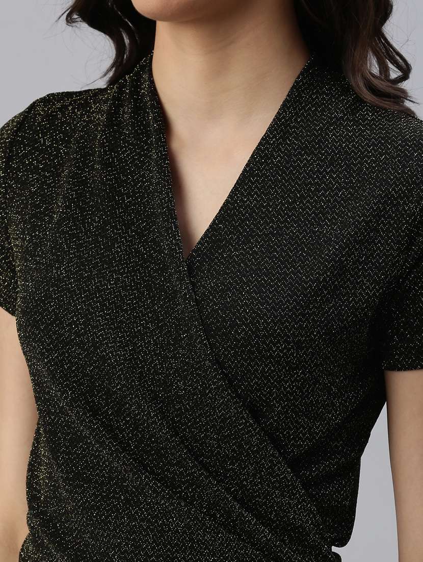 women's wrap overlap neck top - 18469916 -  Standard Image - 4