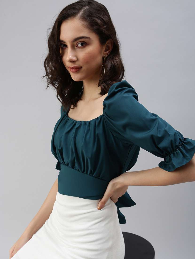 women's crop square neck top - 18469925 - Standard Image - 1