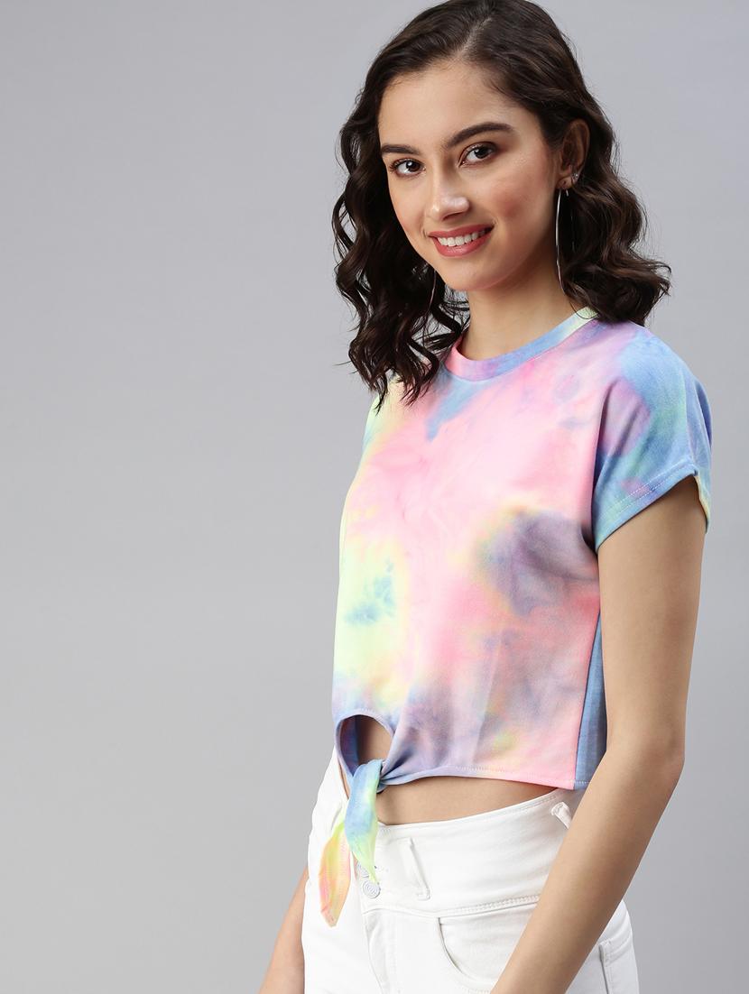 tie front tie and dye regular top - 18469931 -  Standard Image - 1
