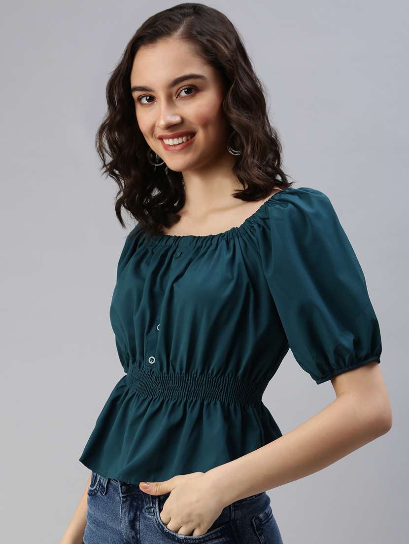 women's peplum square neck top - 18469936 -  Standard Image - 1