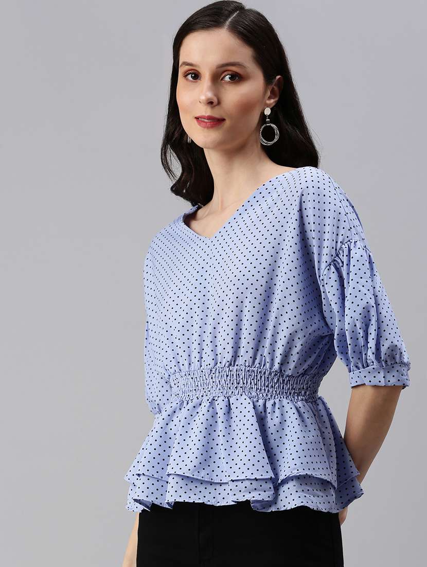 women's peplum v neck top - 18469946 -  Standard Image - 1