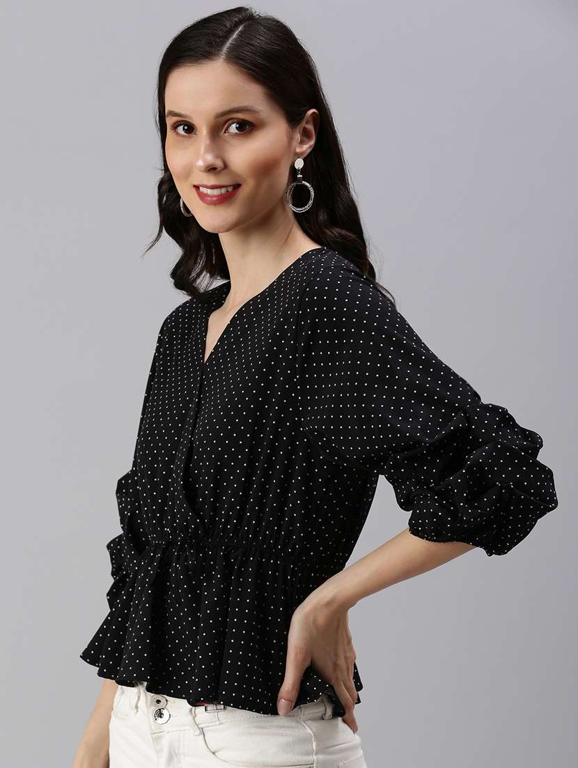 women's peplum v neck top - 18469950 -  Standard Image - 1