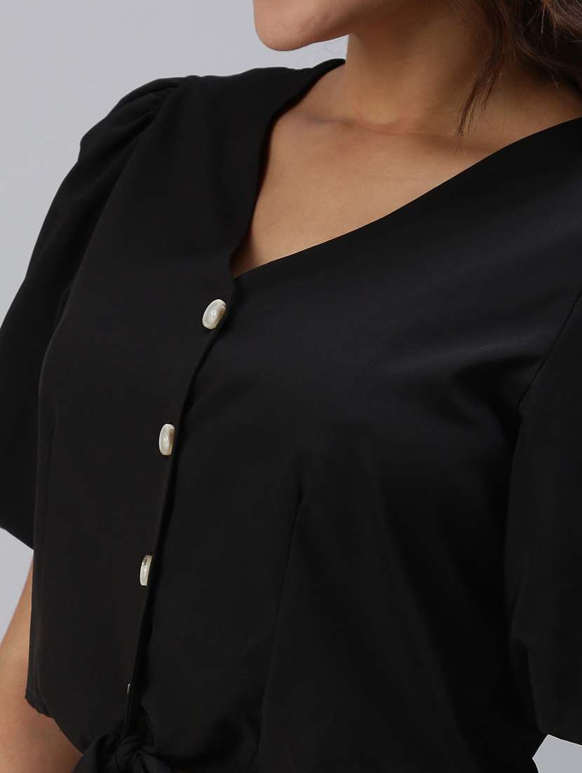 women's blouson v neck top - 18469954 -  Standard Image - 4