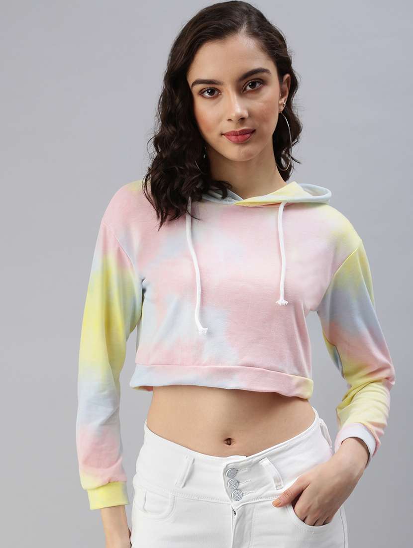 women's crop hooded top