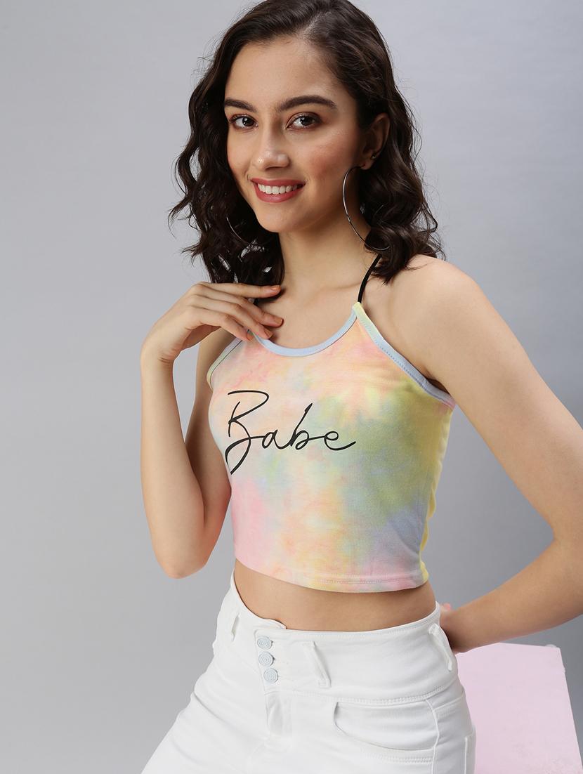 women's crop shoulder strap top - 18469960 - Standard Image - 1