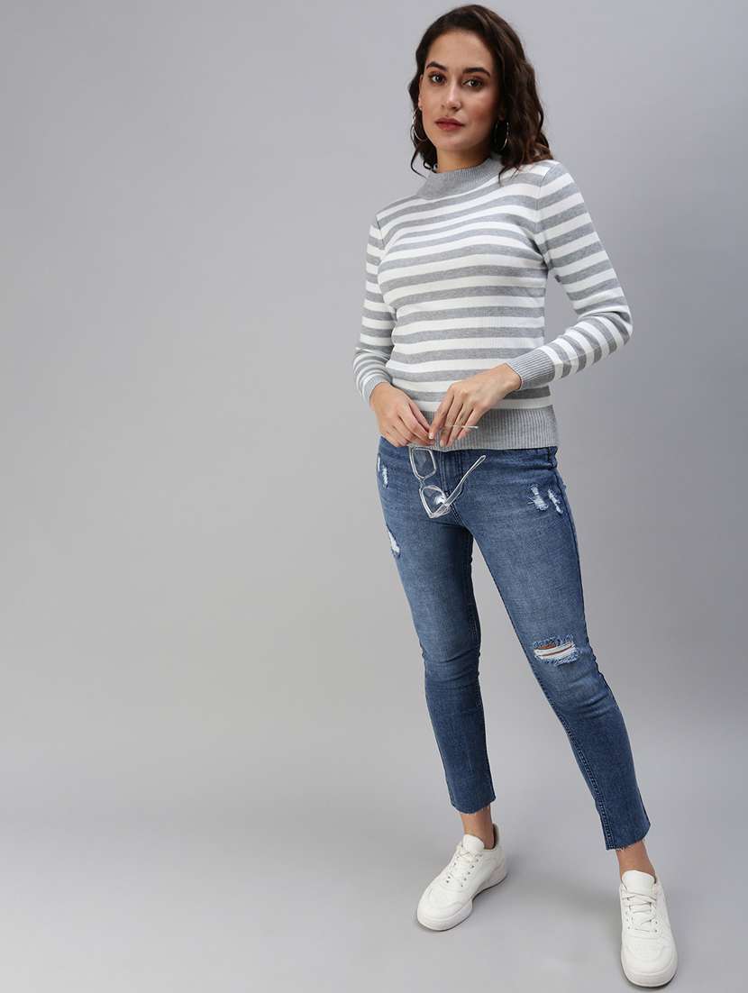 crew neck striped top  - 18470013 -  Standard Image - 4