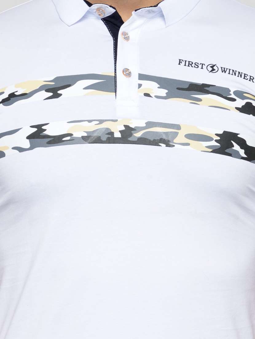 white chest-printed polo t-shirt - 18470210 -  Standard Image - 4