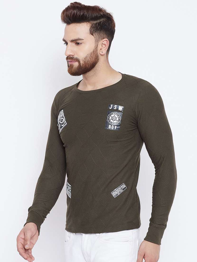 men placement print long sleeve t-shirt - 18470234 -  Standard Image - 1