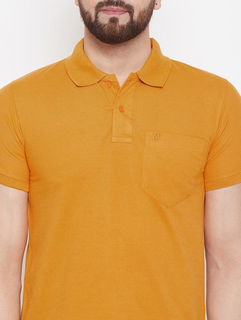 orange solid polo t-shirt - 18470238 - Standard Image - 4