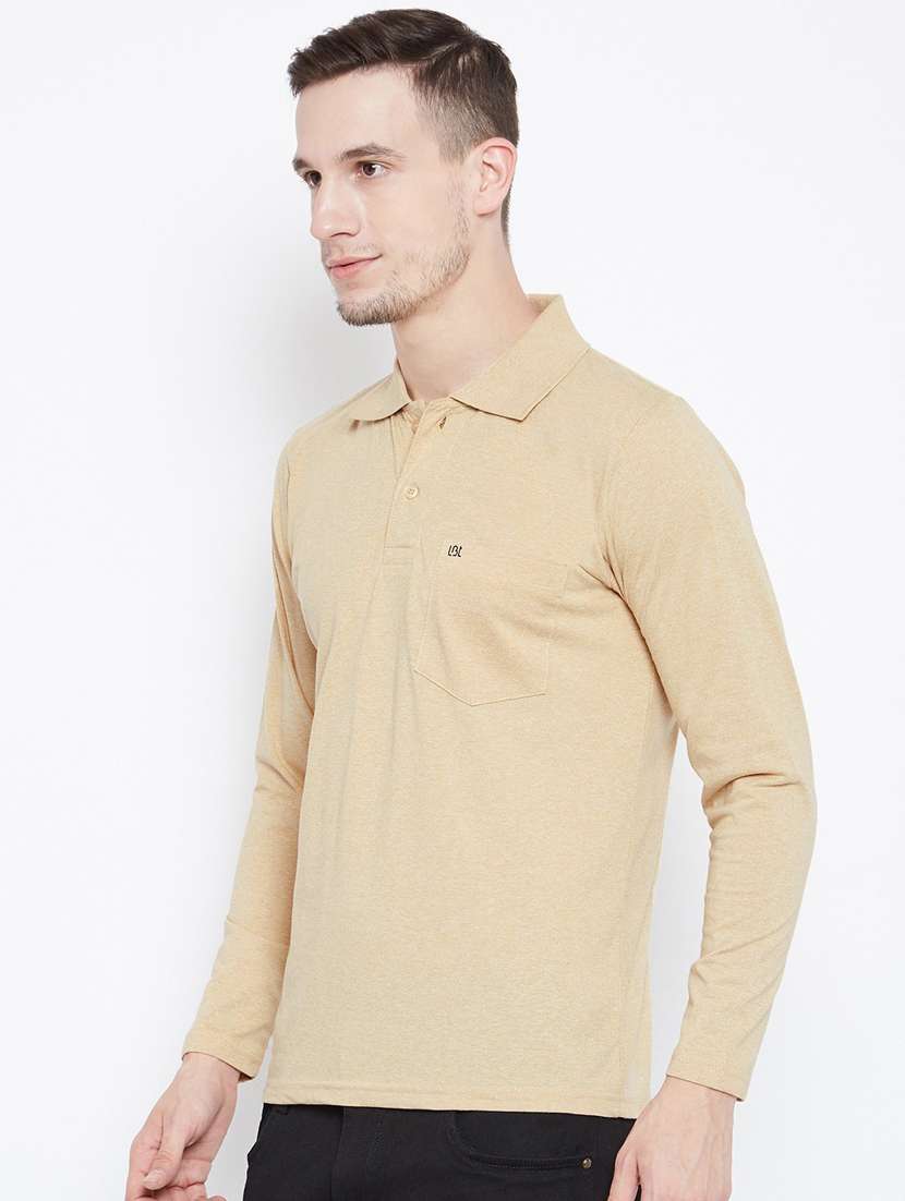 men beige regular fit polo t-shirt - 18470273 -  Standard Image - 1