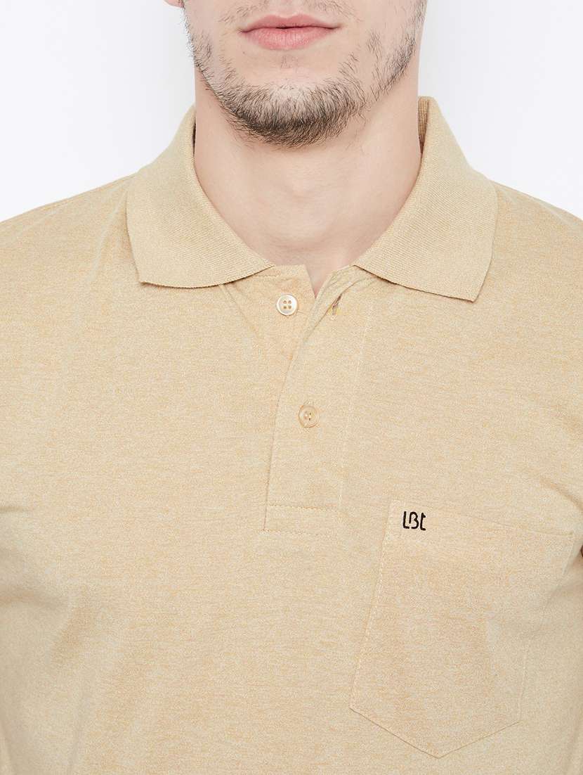 men beige regular fit polo t-shirt - 18470273 -  Standard Image - 4
