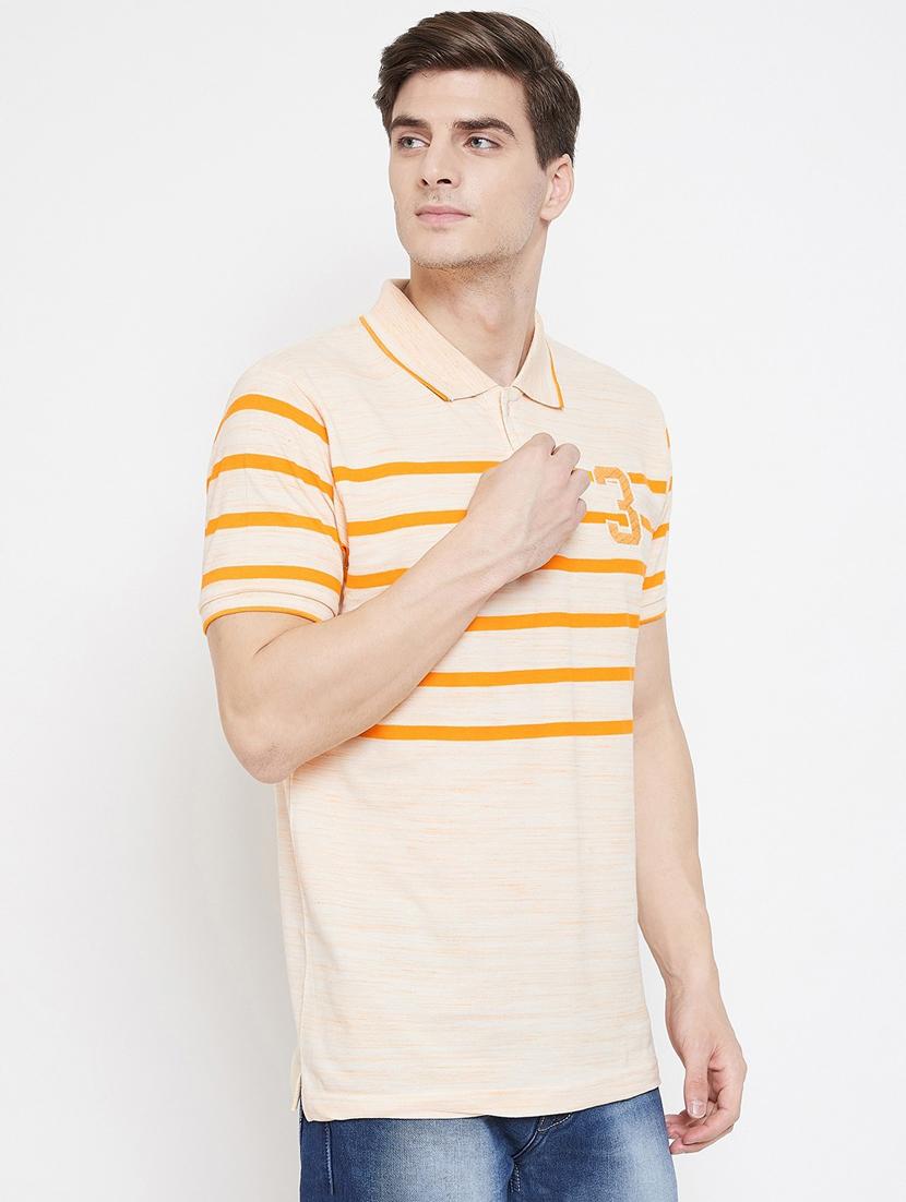 yellow striped polo t-shirt - 18470277 - Standard Image - 1