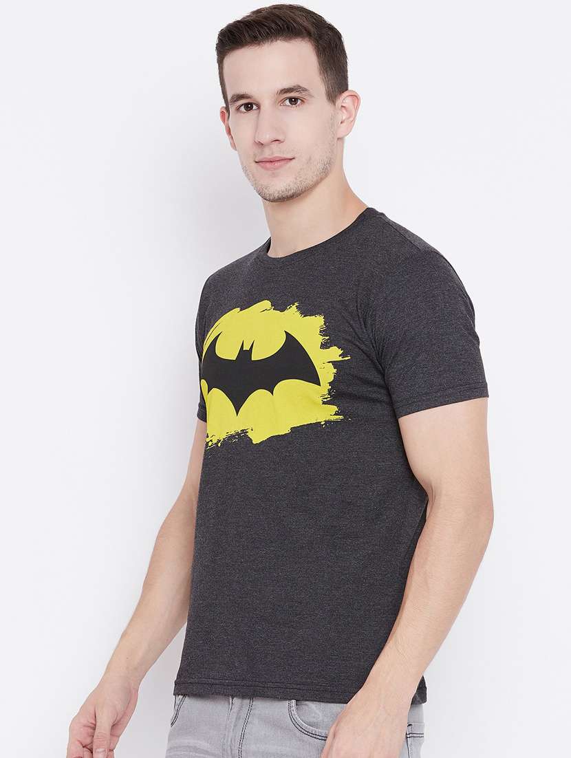 charcoal-grey chest-printed t-shirt - 18470283 - Standard Image - 1