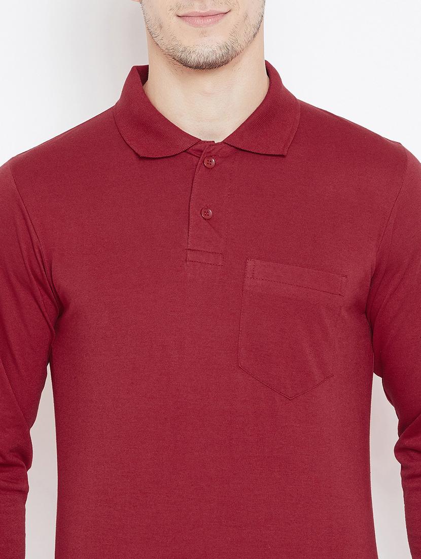 red solid polo t-shirt - 18470301 - Standard Image - 4