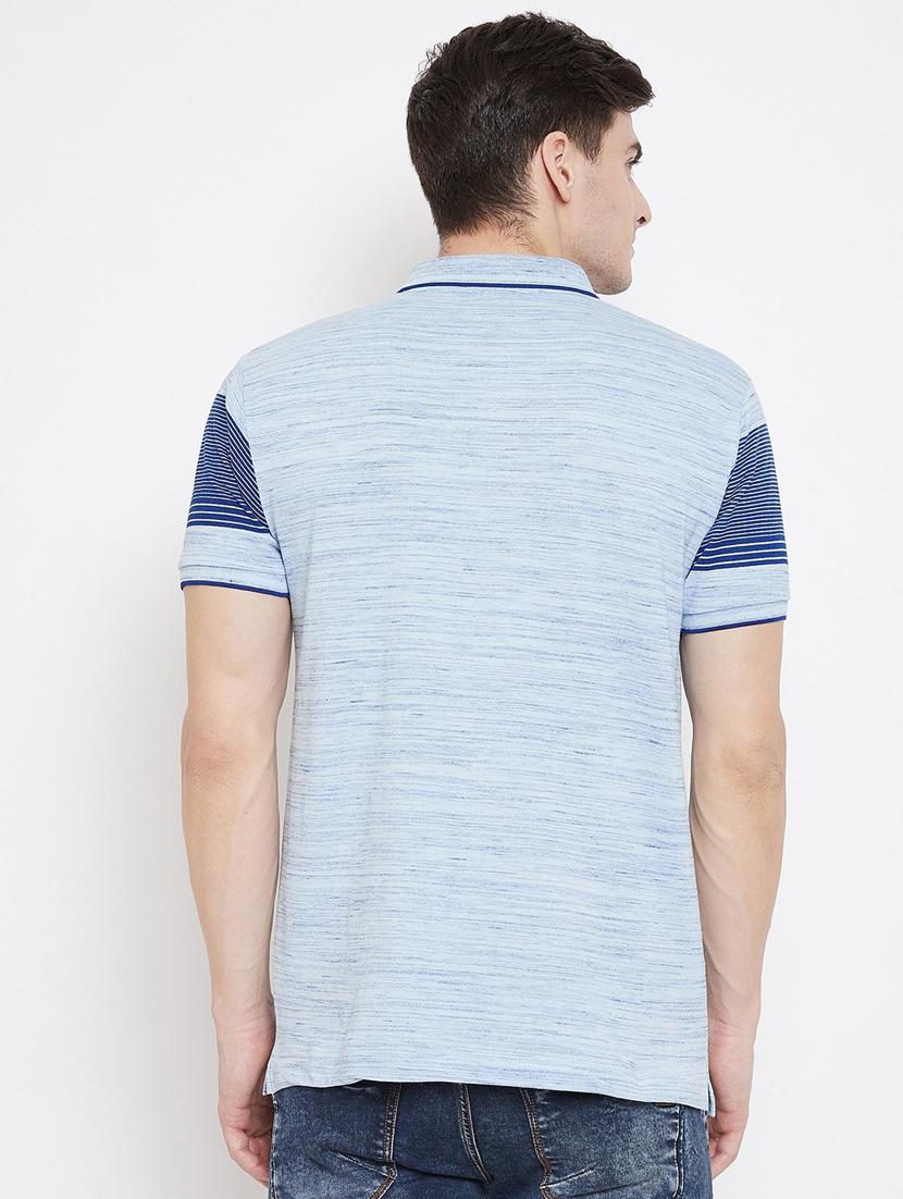 navy-blue chest-printed polo t-shirt - 18470303 -  Standard Image - 1