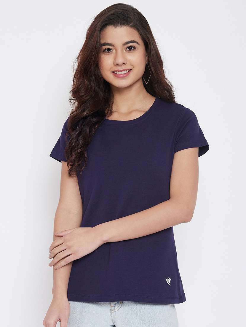 women's plain round neck t-shirt