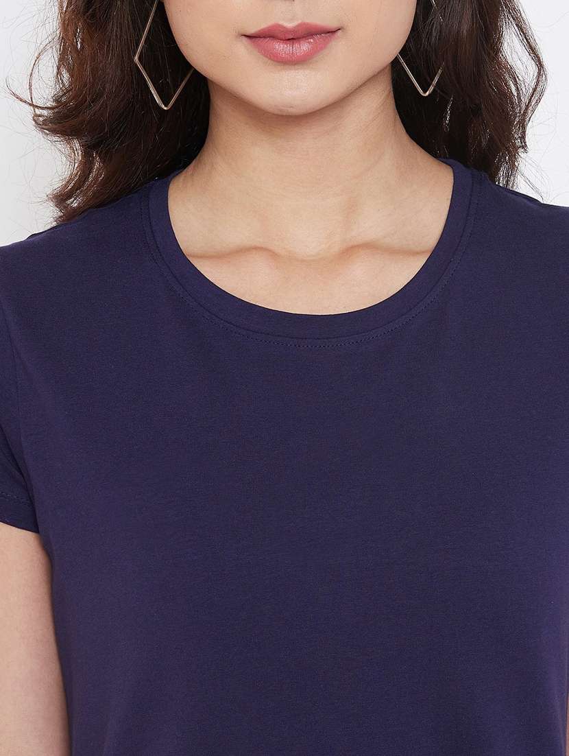 women's plain round neck t-shirt - 18470876 -  Standard Image - 4