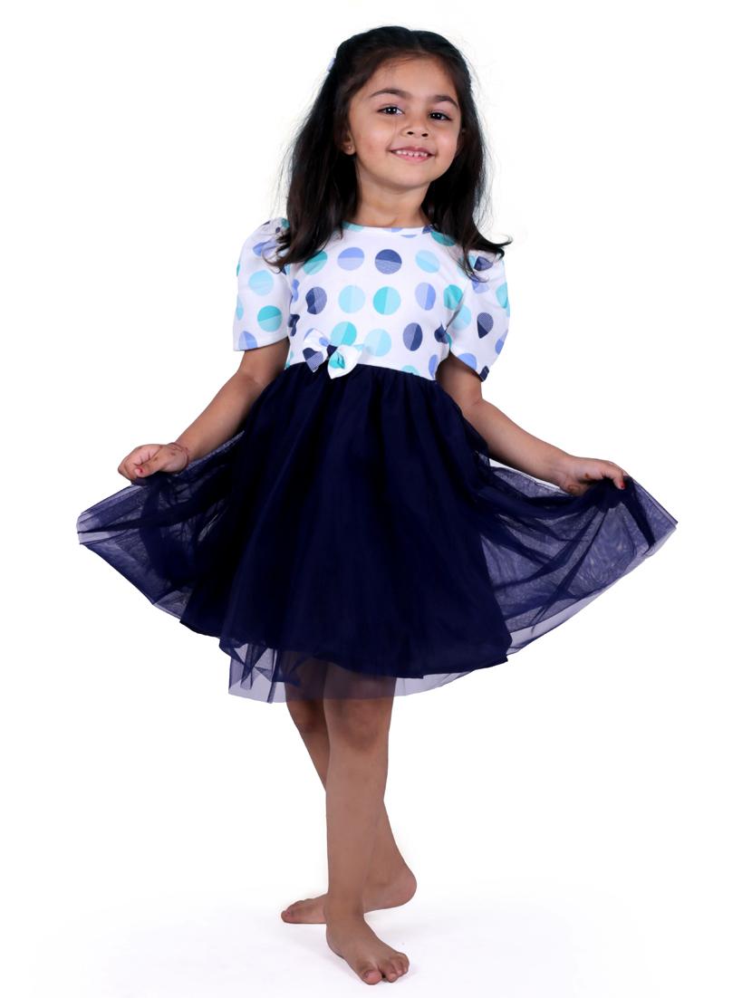 blue coloured printed frock - 18470916 -  Standard Image - 1