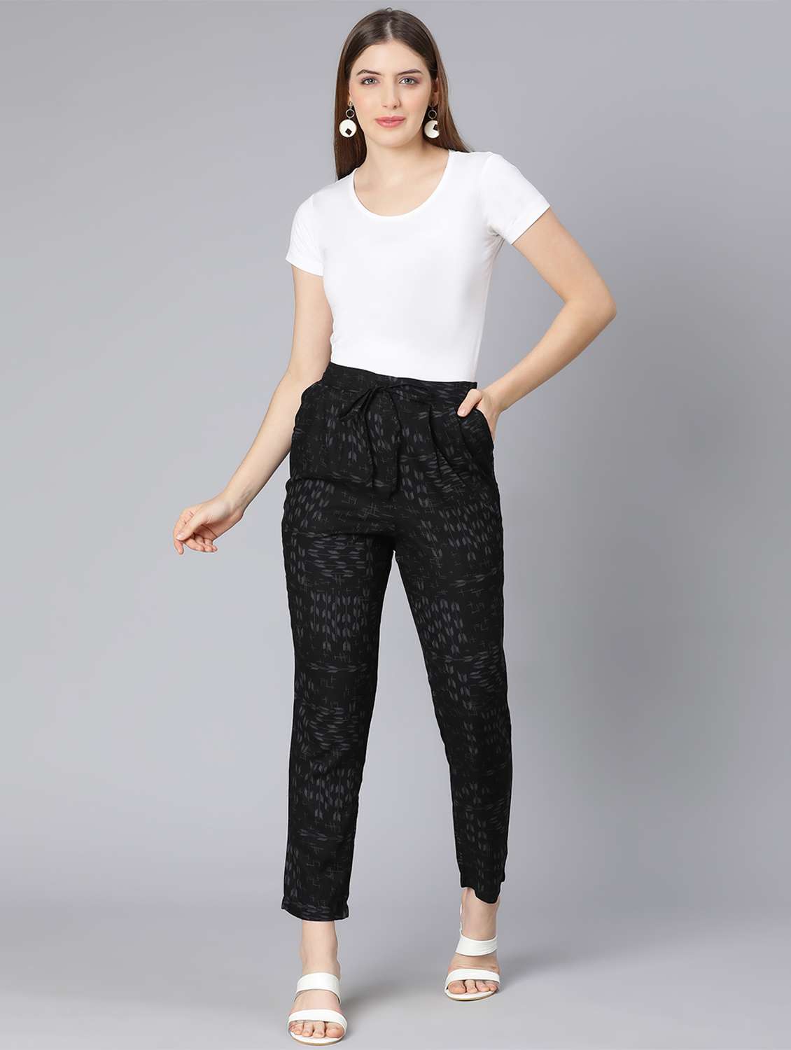 mid rise printed pleated trouser  - 18471008 -  Standard Image - 4