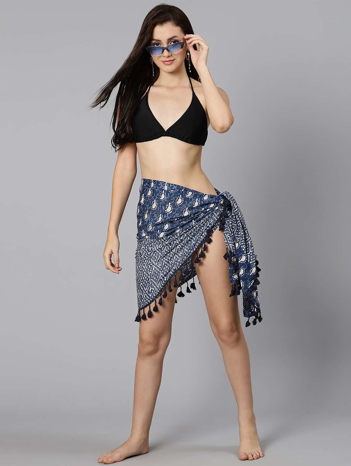 women navy blue beachwear sarong - 18471020 -  Standard Image - 4