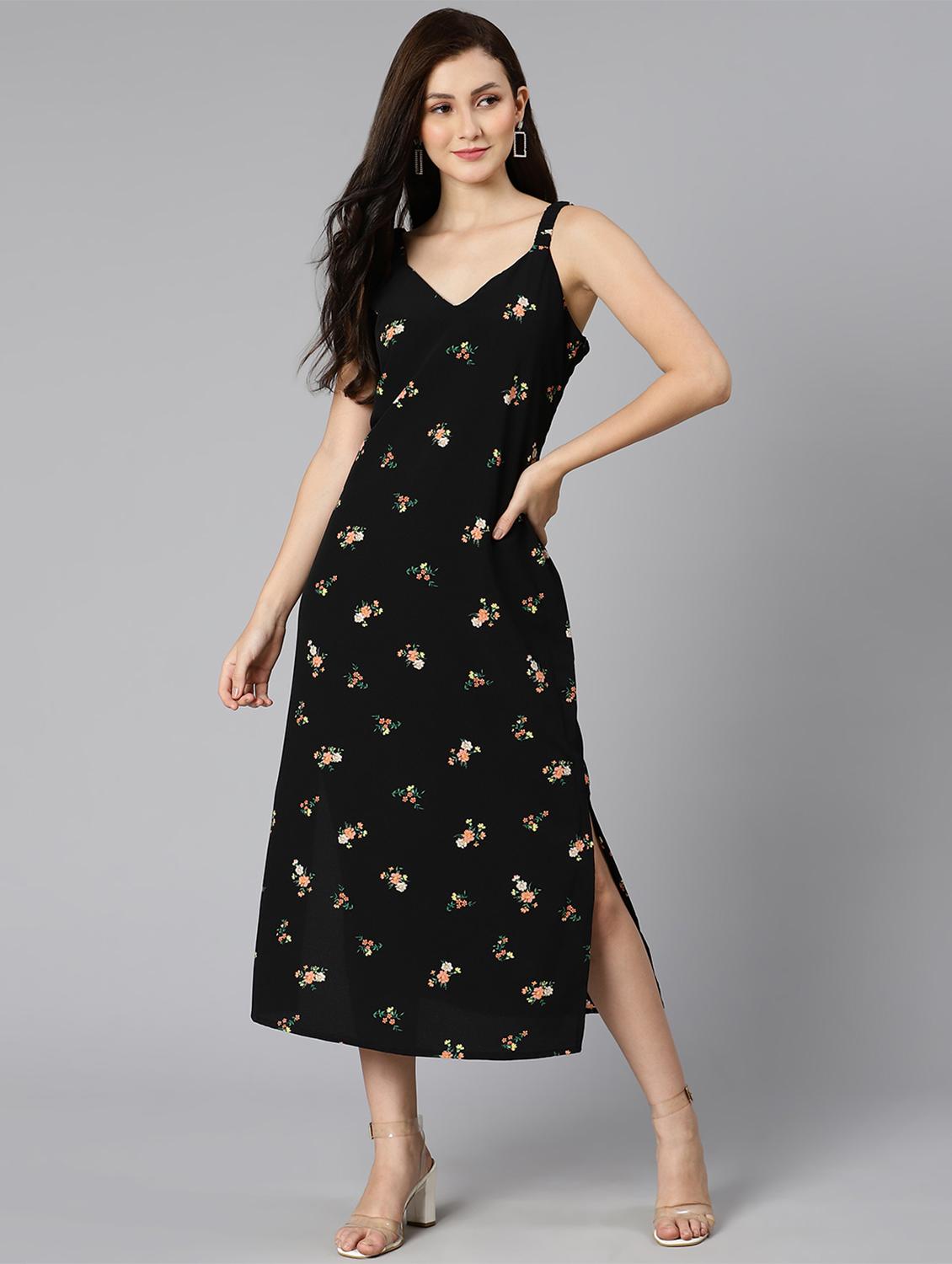 floral print a-line dress - 18471028 - Standard Image - 1