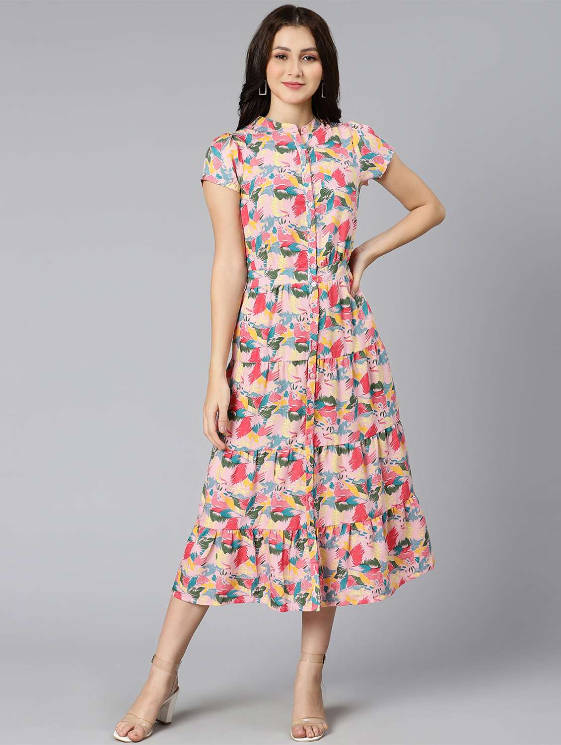 women's  leaf print dress - 18471034 -  Standard Image - 1
