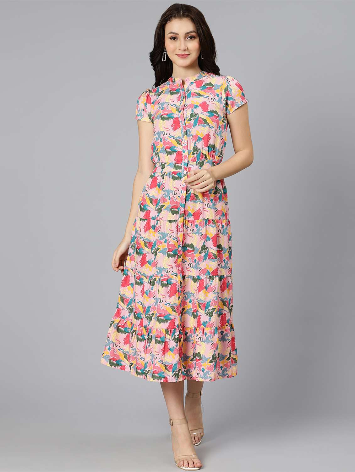 women's  leaf print dress - 18471034 -  Standard Image - 4