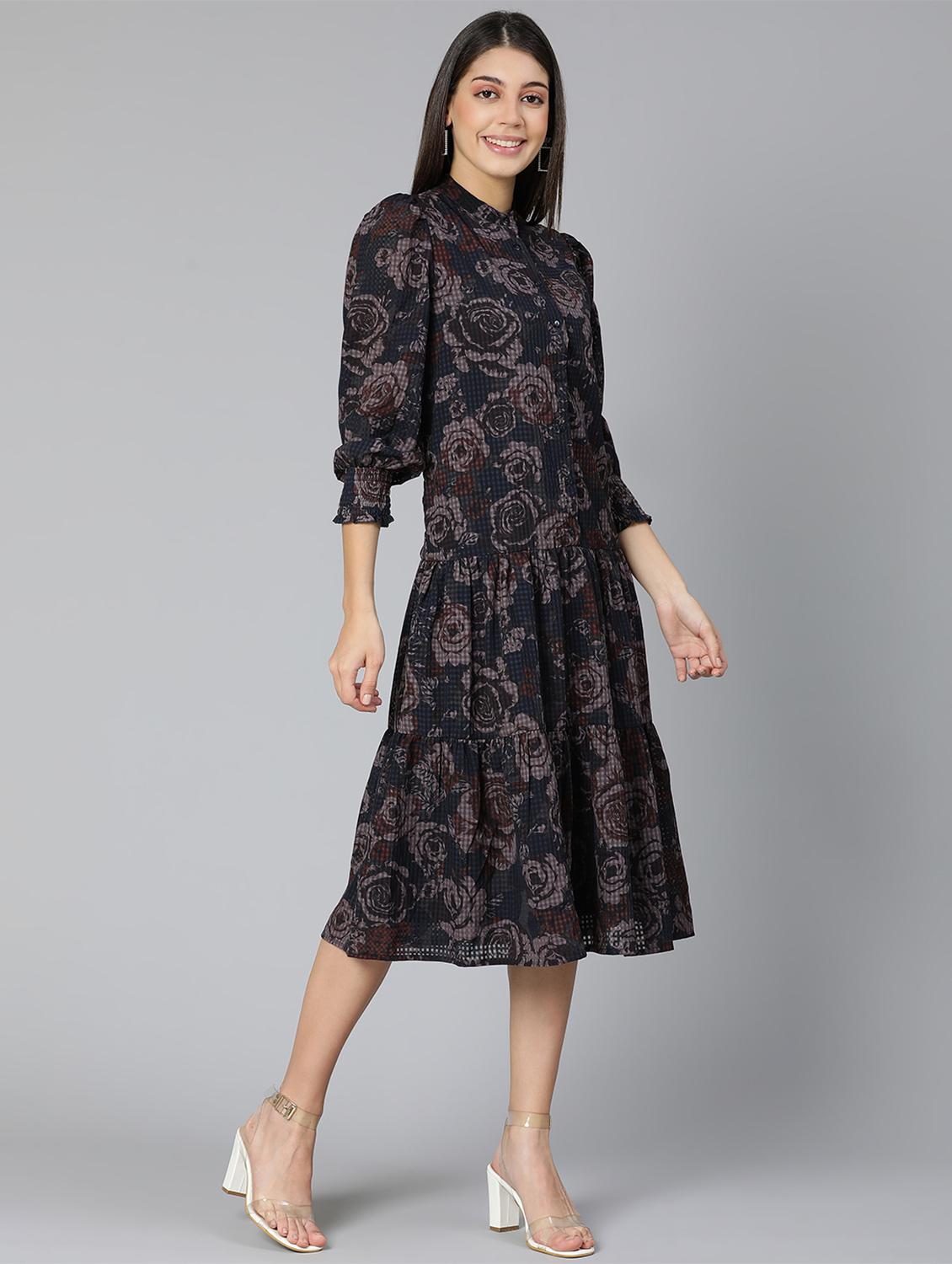 floral print fit & flare dress - 18471039 - Standard Image - 4