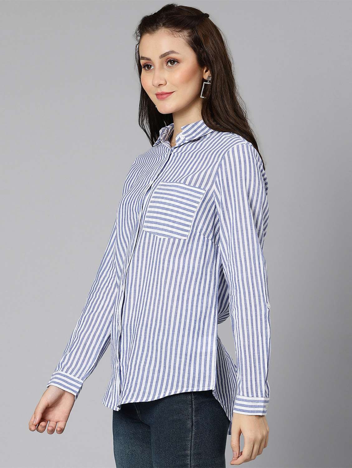 blue striped regular shirt - 18471042 -  Standard Image - 1