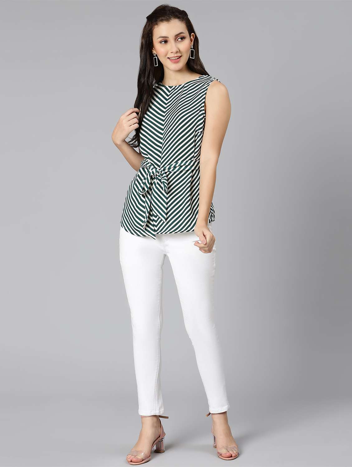 women's a line round neck top - 18471049 -  Standard Image - 4