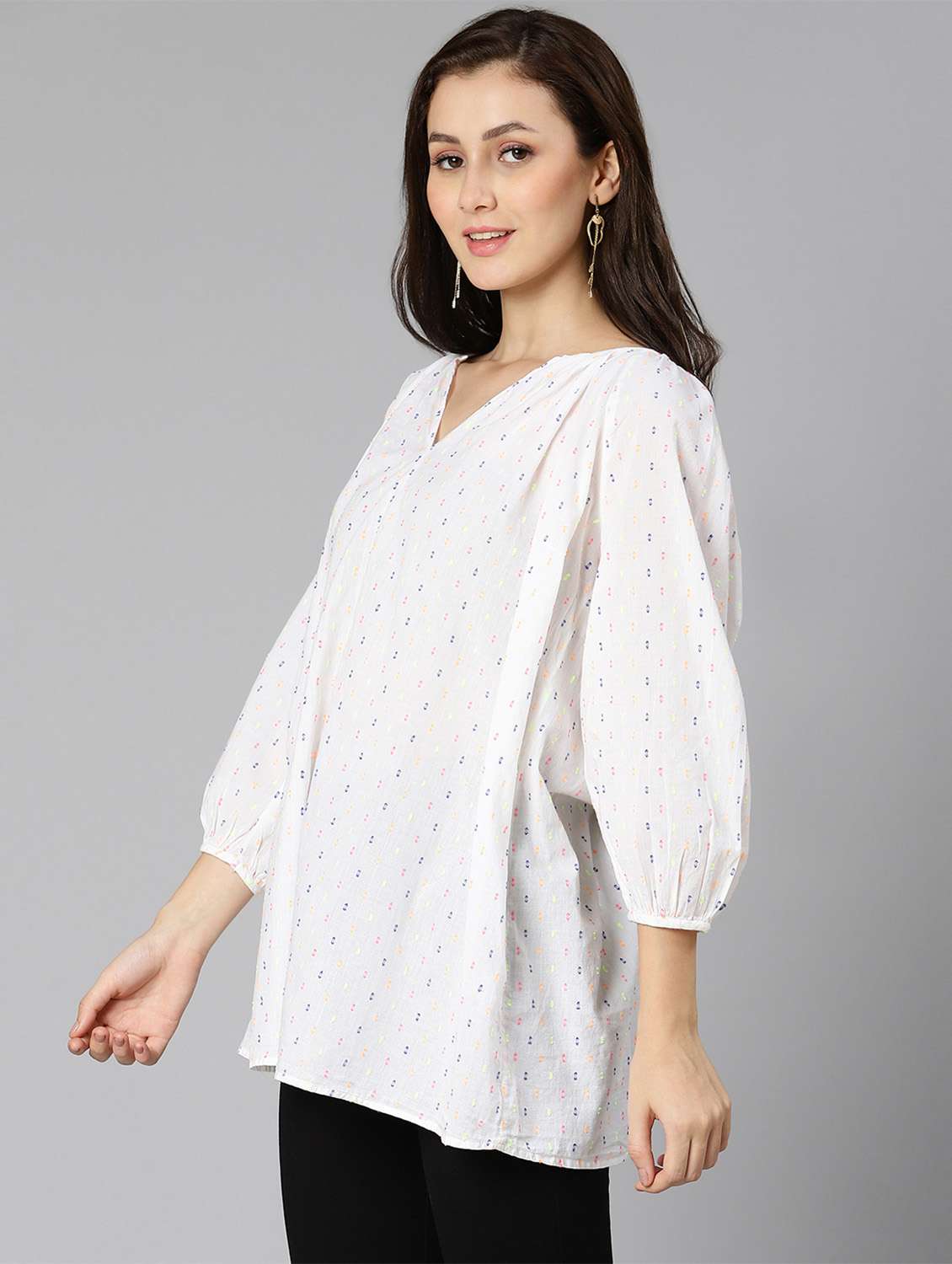 women's a line v neck top - 18471056 -  Standard Image - 1