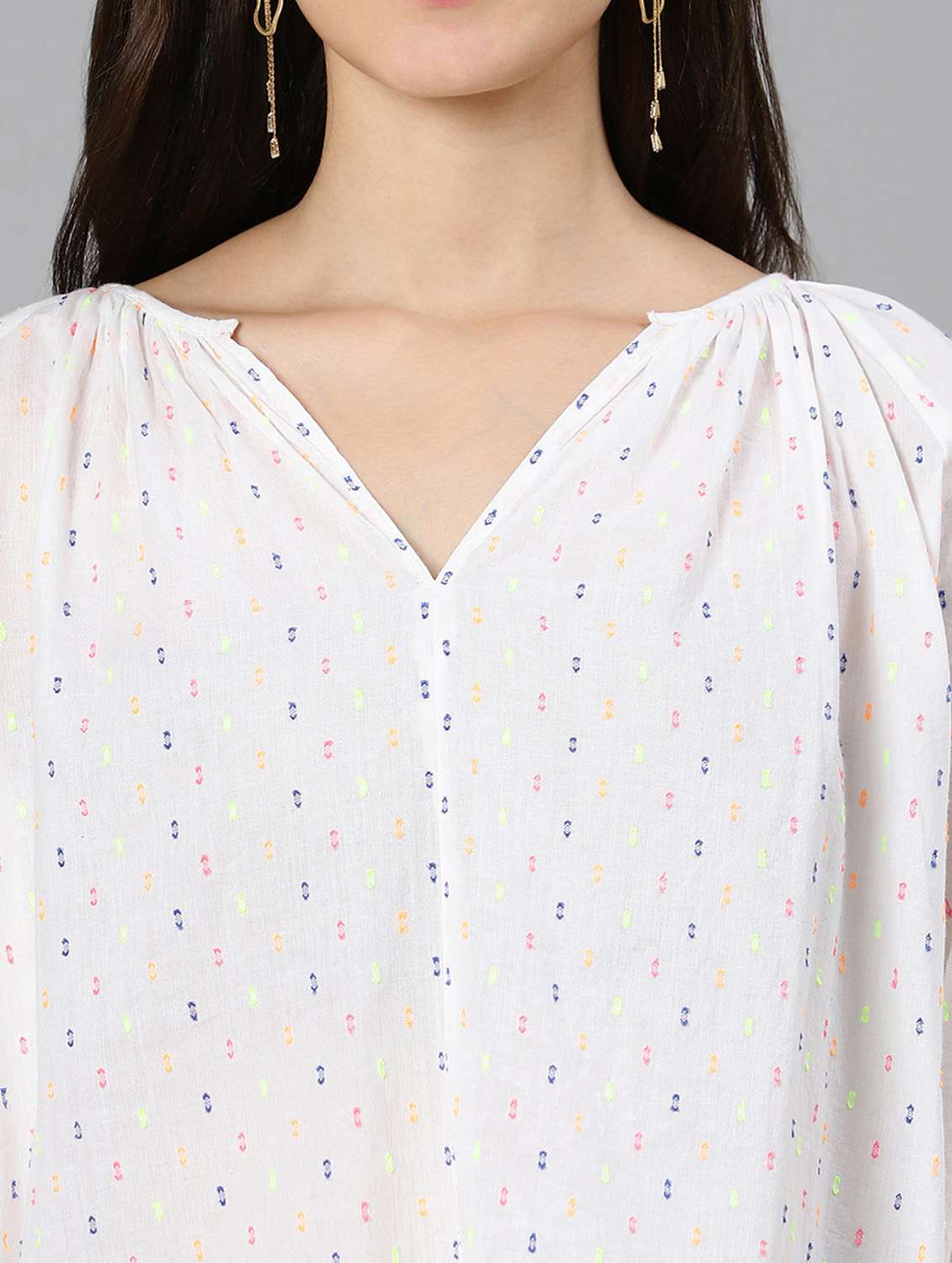 women's a line v neck top - 18471056 -  Standard Image - 6