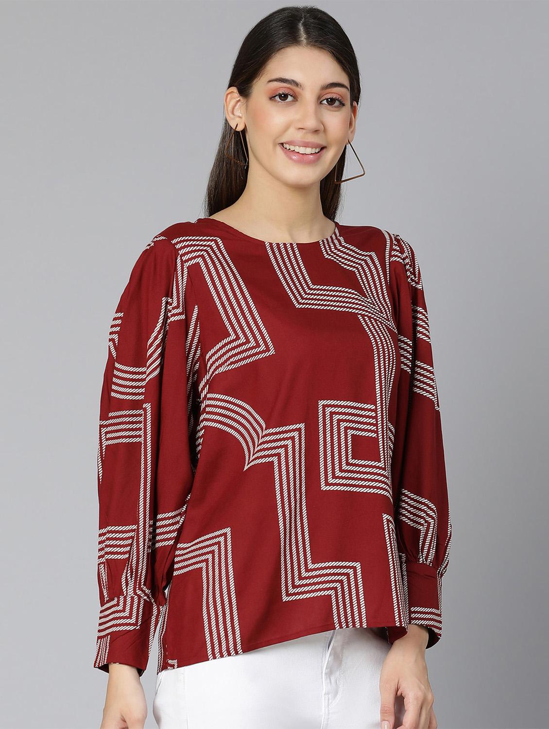 women's a line round neck top - 18471063 -  Standard Image - 1