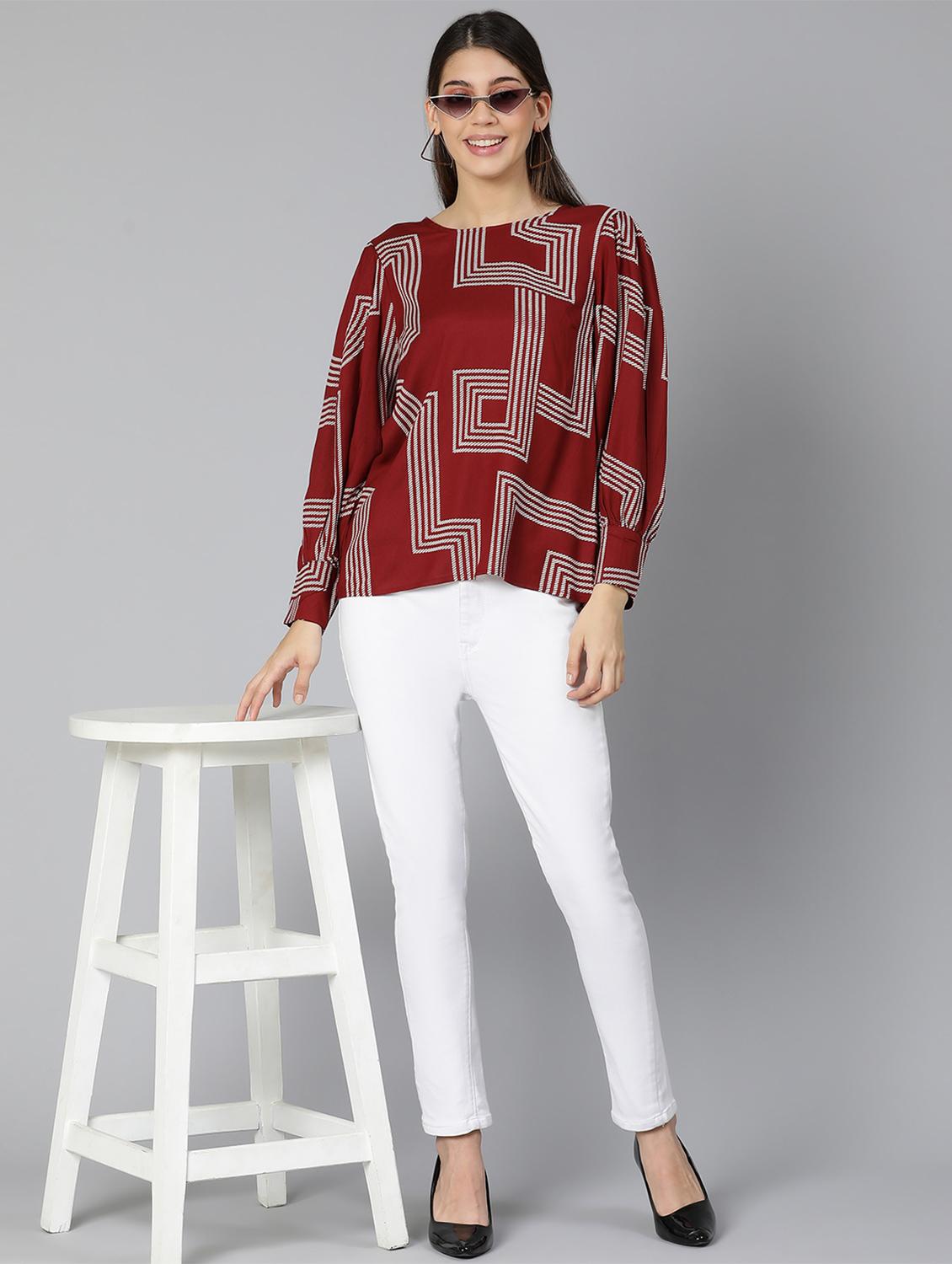 women's a line round neck top - 18471063 - Standard Image - 4
