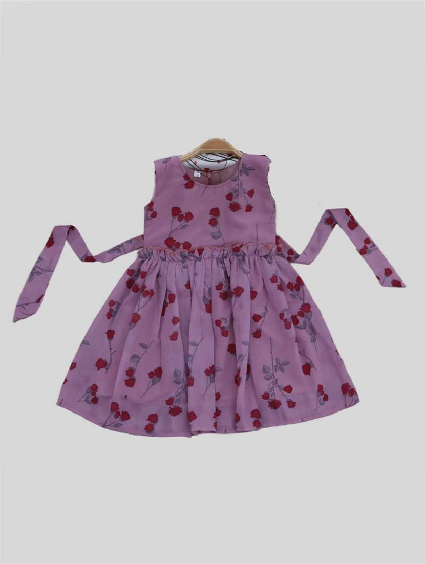 girls round neck sleeveless frock