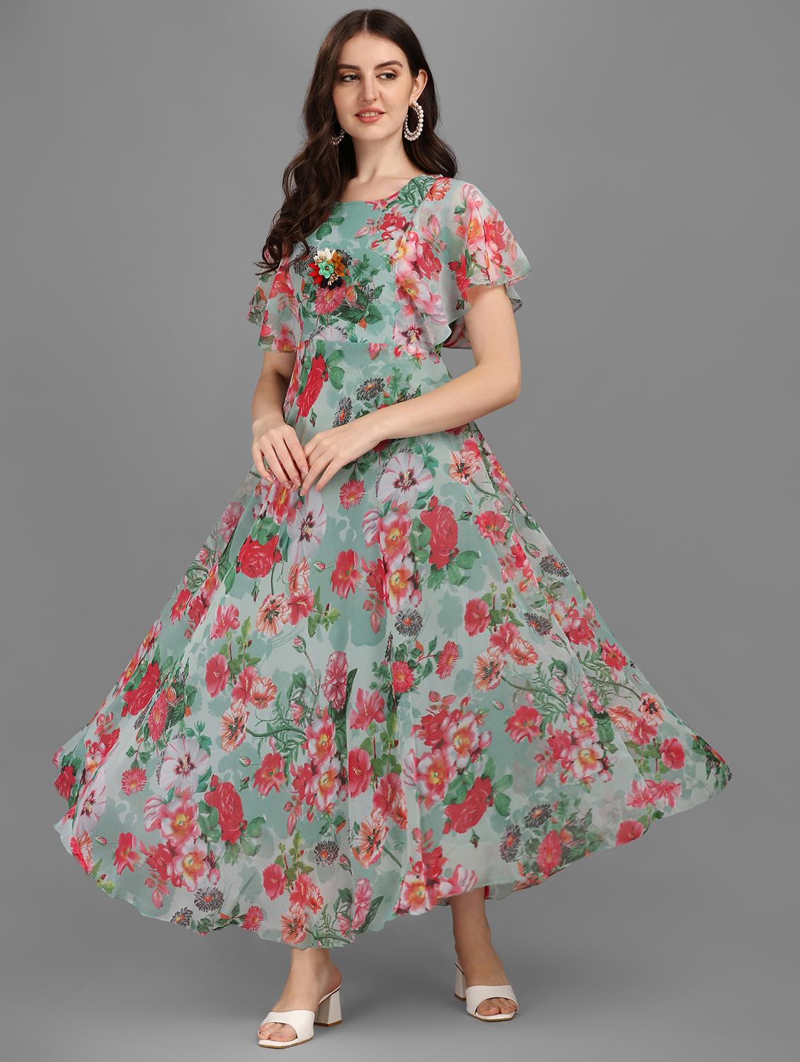 women's fit & flare floral dress - 18471079 - Zoom Image - 0