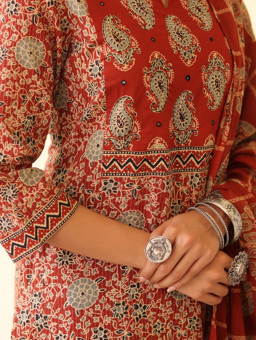 printed kurta dupatta set - 18471422 - Standard Image - 4
