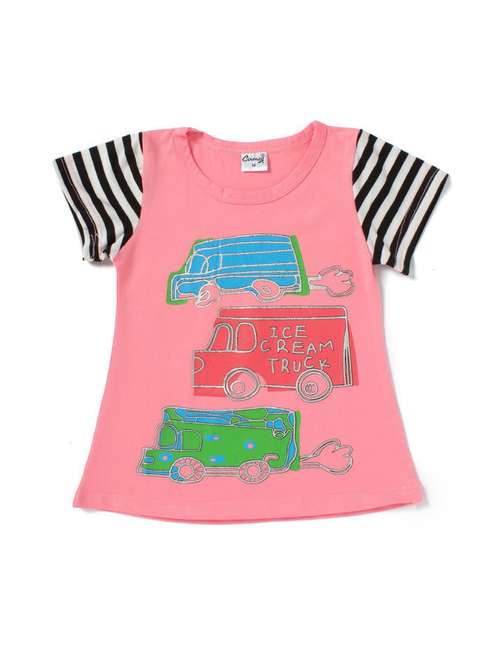 girls pink printed regular tee - 18472186 -  Standard Image - 0