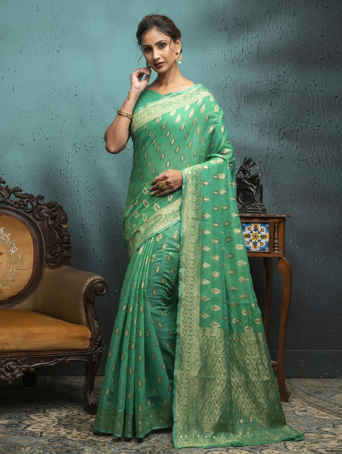 jacquard work woven saree  with blouse