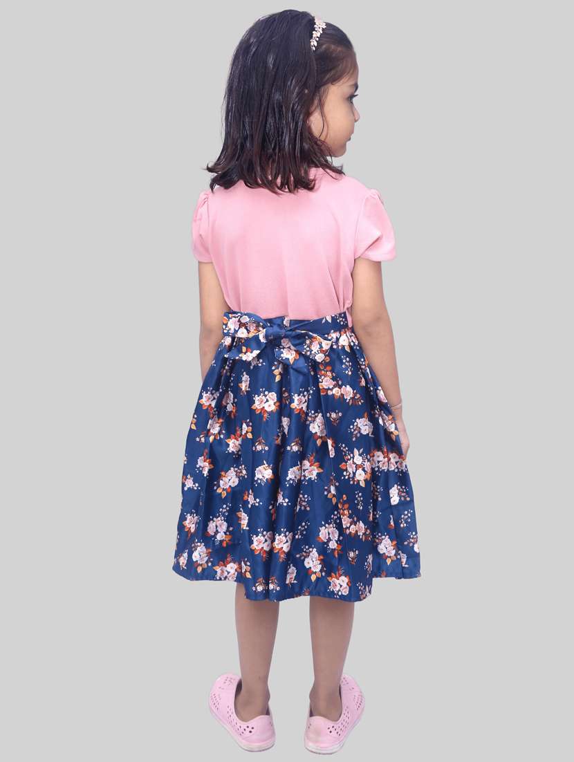 girls round neck cape sleeve frock - 18472474 - Standard Image - 1