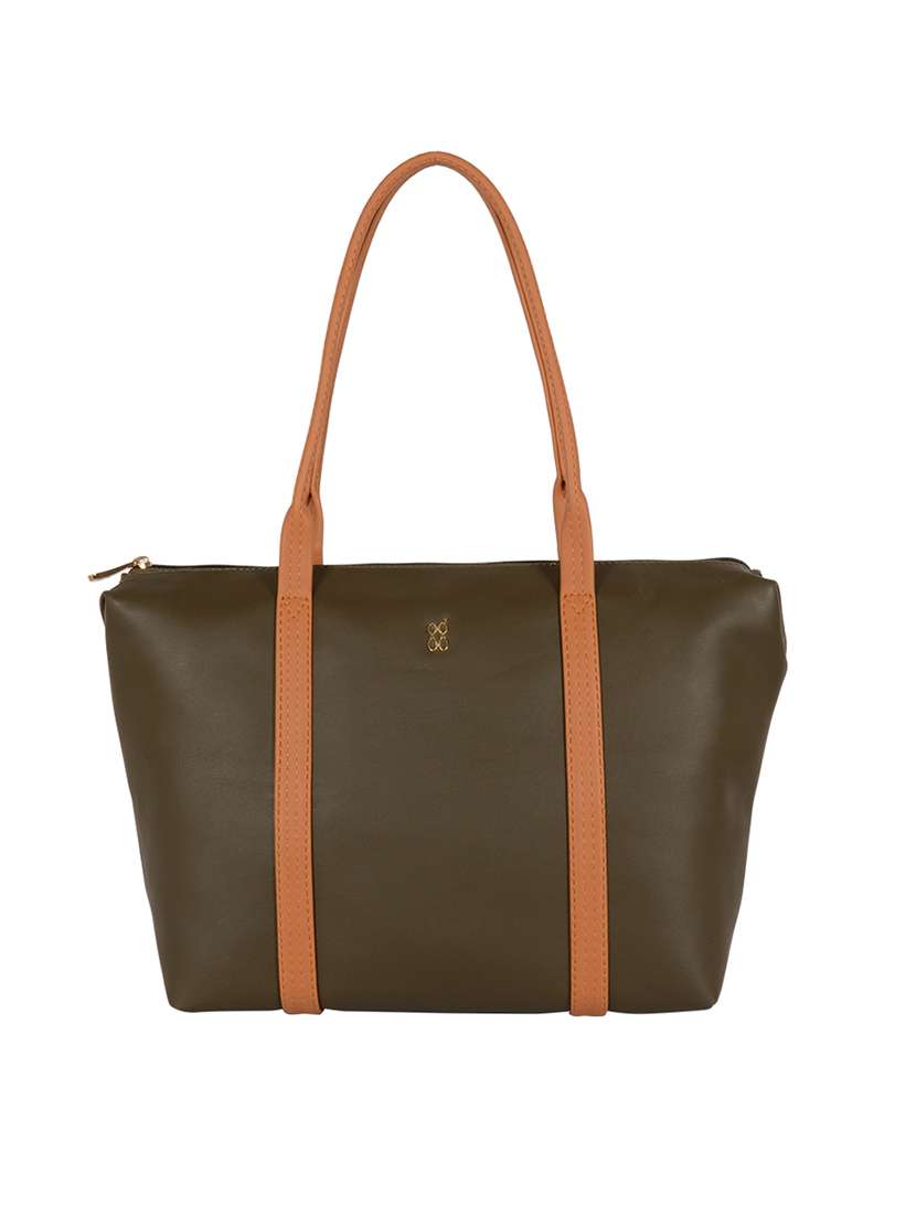 women brown pvc handbag