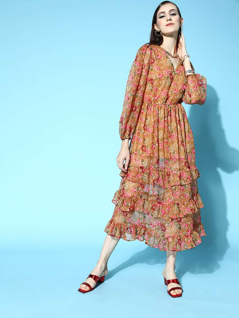 bishop sleeved layered dress