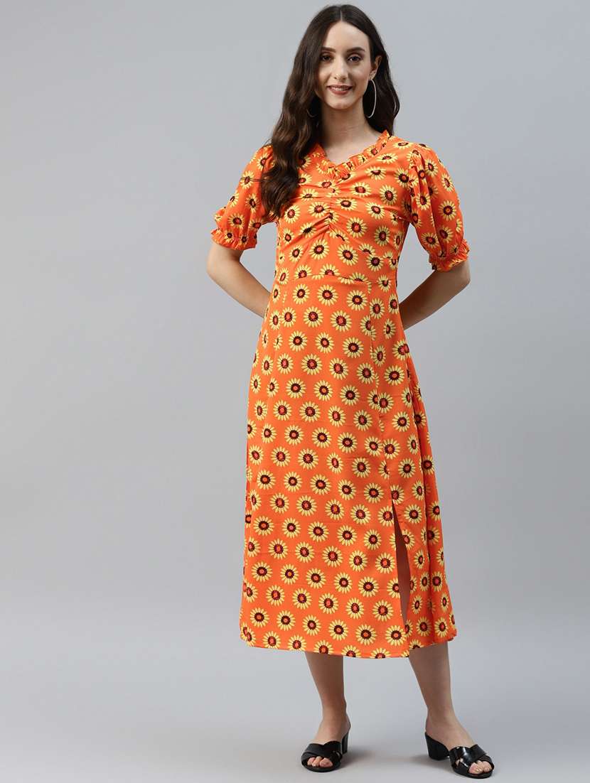 women's  block print dress