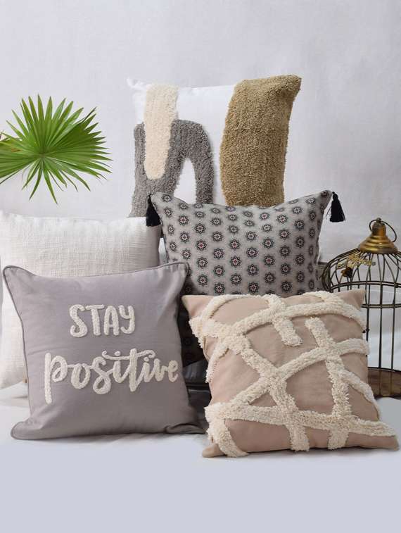 blanc9 set of 5 berlin square and rectangle cotton cushion covers (40x40, 30x50)cm