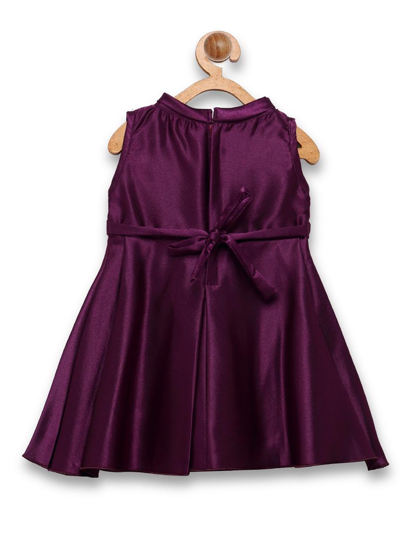 girls magenta solid frock - 18473272 - Standard Image - 1