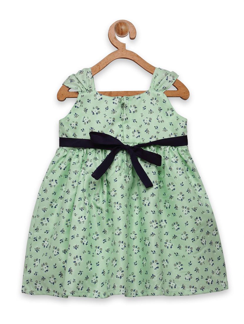 girls sea green floral frock - 18473274 - Standard Image - 1