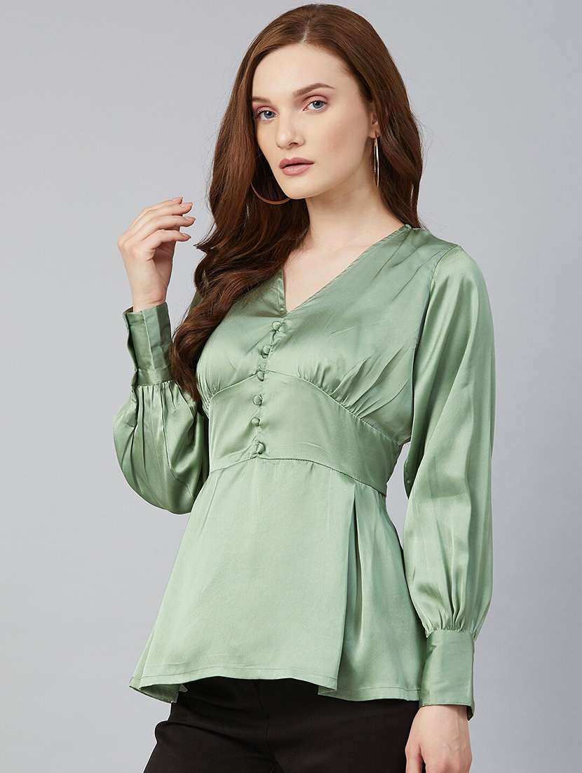 women's peplum v neck top - 18473434 -  Standard Image - 1